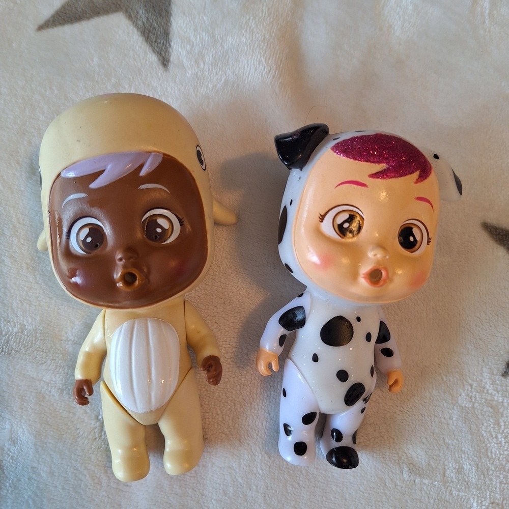 Cry Babies Magic Tears Lot Of 2‎ Figure Dolls Only 5" Whale & Cow
